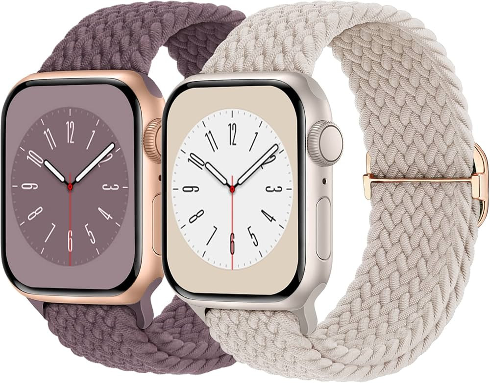 Braided Solo Loop Compatible with Apple Watch Band 42mm 44mm 45mm 49mm Women Men, Adjustable Stretch | Amazon (US)