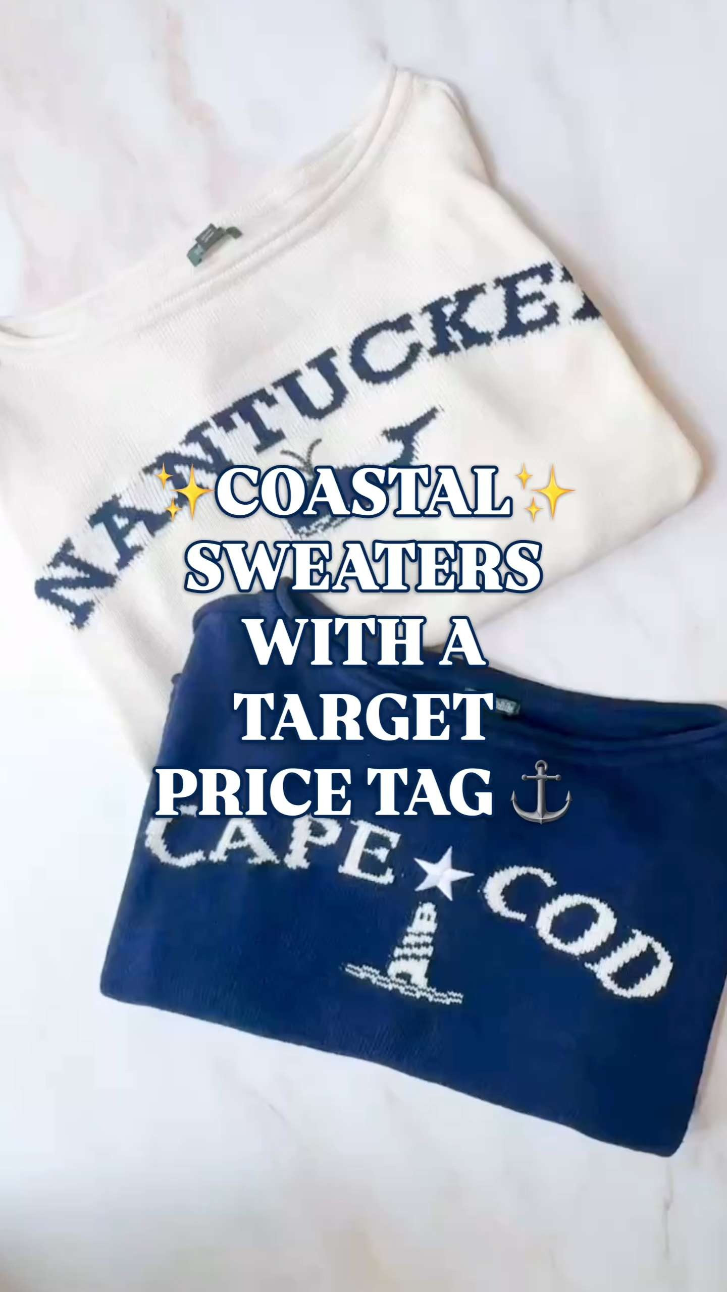 Target coastal sweater, coastal sweater women, preppy sweater women, Nantucket sweater, Cape Cod sweater, lobster sweater, flag sweater, nautical sweater, New England summer outfit, Target finds

Target understood the coastal sweater assignment.

These Wild Fable coastal sweaters already sold out once, and they look like the kind of sweaters you’d find in a little coastal boutique on vacation. The Nantucket whale, Cape Cod lighthouse, boat neckline, drop shoulder sleeves, roll-edge trim, and easy midweight knit all hit that preppy coastal summer look women search for every year.

They are perfect with white shorts, denim cutoffs, linen pants, swimsuits, sandals, boat totes, and raffia bags for beach trips, lake weekends, Memorial Day, Fourth of July, cool summer nights, vacation packing, and East Coast summer outfits.

Made from a midweight cotton recycled polyester blend with a classic fit, boat neck, ribbed wrists, and relaxed pullover shape.

Why they work:
✨ Target coastal sweater
✨ Nantucket sweater
✨ Cape Cod sweater
✨ lobster sweater
✨ flag sweater
✨ nautical summer style
✨ coastal boutique look
✨ already sold out once

If you love coastal style, preppy style, New England summer, East Coast summer, nautical sweaters, beach sweaters, lobster sweaters, flag sweaters, Target fashion finds, affordable preppy style, and expensive-looking coastal outfits on a budget, these are the ones to buy immediately because they will sell out again.

Target sweater, coastal sweater women, preppy coastal sweater, Nantucket sweater, Cape Cod sweater, lobster sweater, flag sweater women, nautical sweater women, beach sweater women, boat neck sweater, Target fashion finds, Target style, New England summer outfit, East Coast summer outfit, coastal grandmother style, affordable preppy style, LTK Target finds

#LTKFindsUnder50 #LTKFindsUnder100 #CoastalStyle #LookForLess #FlagSweater #LobsterSweater #PreppyStyle #TargetFinds #GoingViral #TargetStyle 

 #LTKSeasonal #LTKOver40 #LTKTravel