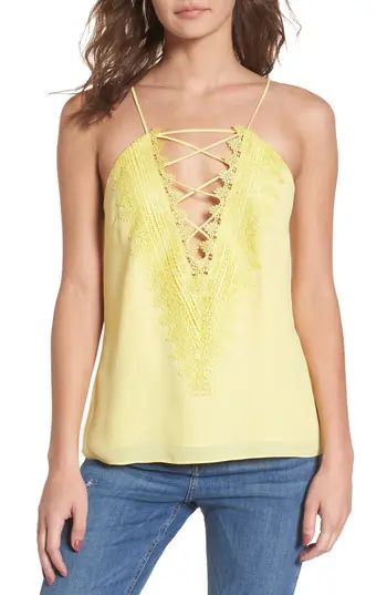 Women's Wayf Posie Strappy Camisole, Size Large - Yellow | Nordstrom