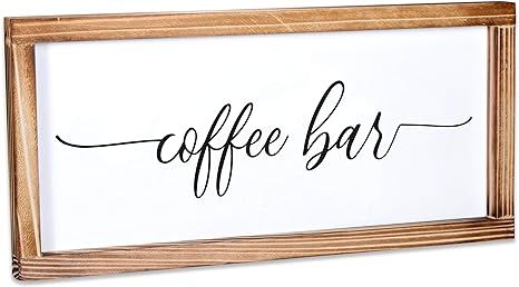 Coffee Bar Sign - Rustic Kitchen Sign - Modern Farmhouse Kitchen Decor, Kitchen Wall Decor, Rusti... | Amazon (US)