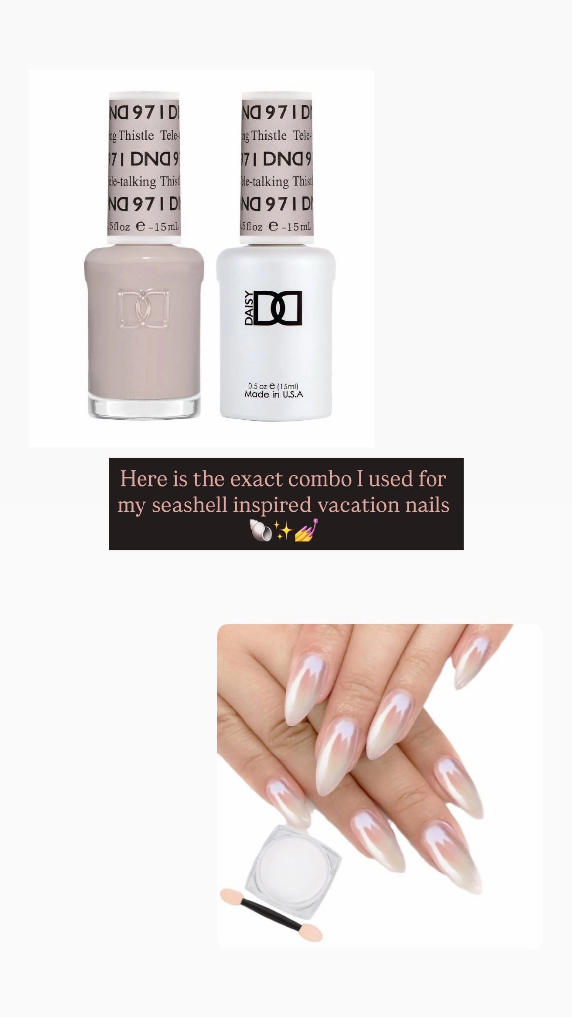 Beach, vacation, inspired nails, spring, nail polish, neutral nail color - I use this combo for my vacation nails, and I love how they turned out! The inspiration was the inside of a seashell ✨🐚💅

#LTKBeauty #LTKTravel #LTKSeasonal