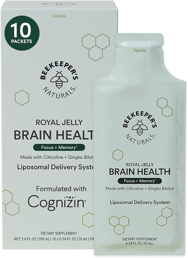 Brain Health by Beekeeper's Naturals, 500mg Citocoline (as Cognizin), Ginkgo Biloba, Bacopa Monni... | Amazon (US)