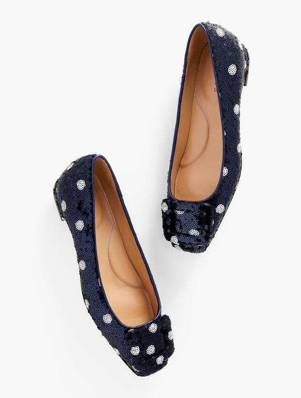 Sutton Buckle Flats - Martini Dot Sequin | Talbots