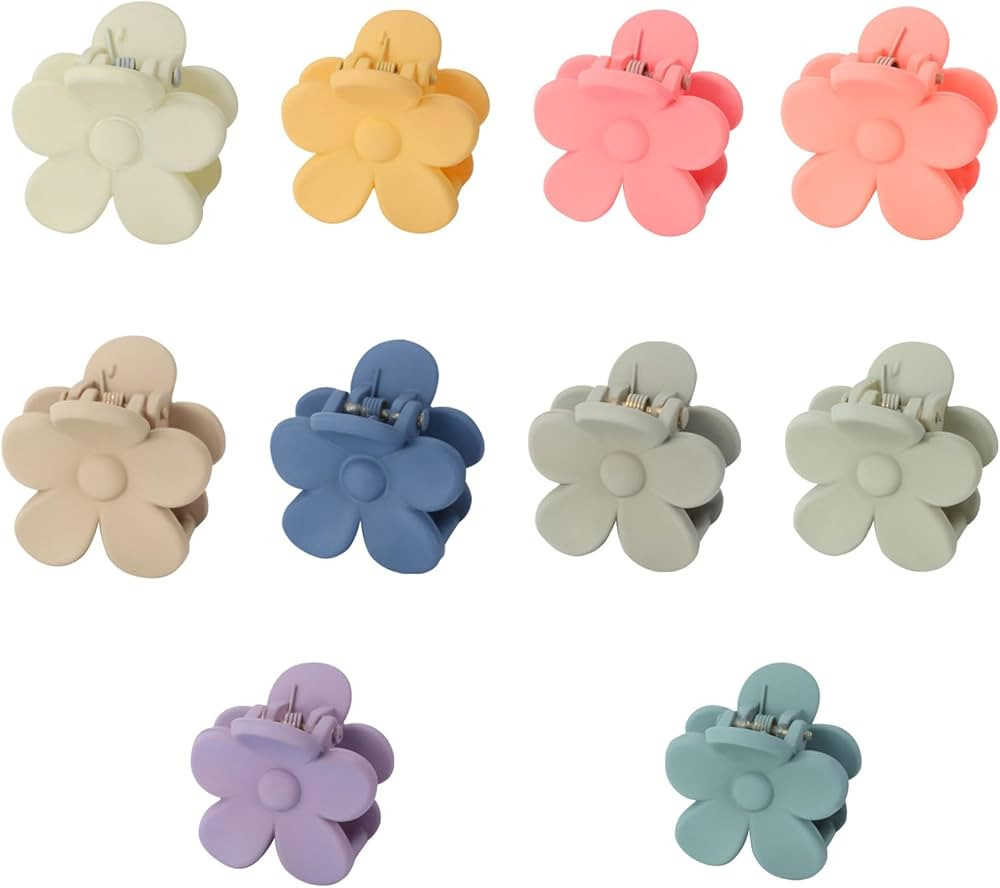 MHDGG 10 Pcs Small Flower Hair Clips Cute Hair Clips,Sweet Flower Clips Decorative Hair Accessori... | Amazon (US)
