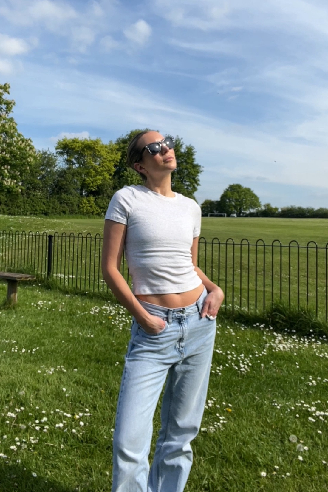 Ribbed t-shirt, crop t-shirt, grey t-shirt, H&M, H&M t-shirt, spring t-shirt, light blue jeans, straight leg jeans, high-waisted jeans, casual outfit, spring outfit, baby tee 

#LTKsummer #LTKspring #LTKstyletip