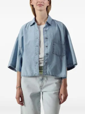 American Vintage Camisa Paybou De Manga Corta | Azul | FARFETCH ES | Farfetch Global