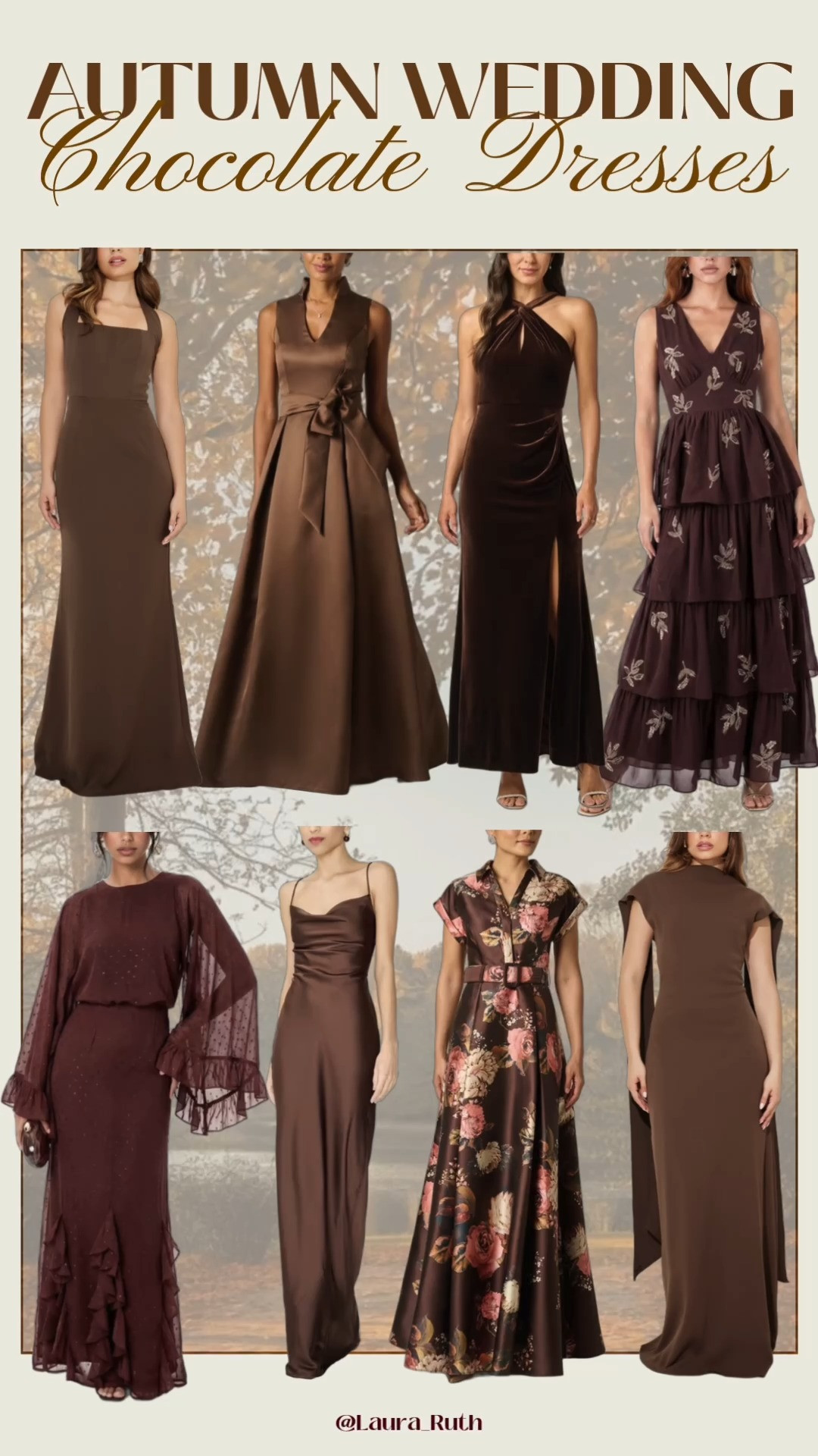 Shades of Chocolate Brown Autumn Wedding Guest Dresses 🤎🍫
From espresso and cocoa to mocha and warm caramel, chocolate tones are perfect for autumn & winter weddings. Elegant, timeless and so easy to accessorise. 

 #LTKautumn #LTKwedding #LTKdresses