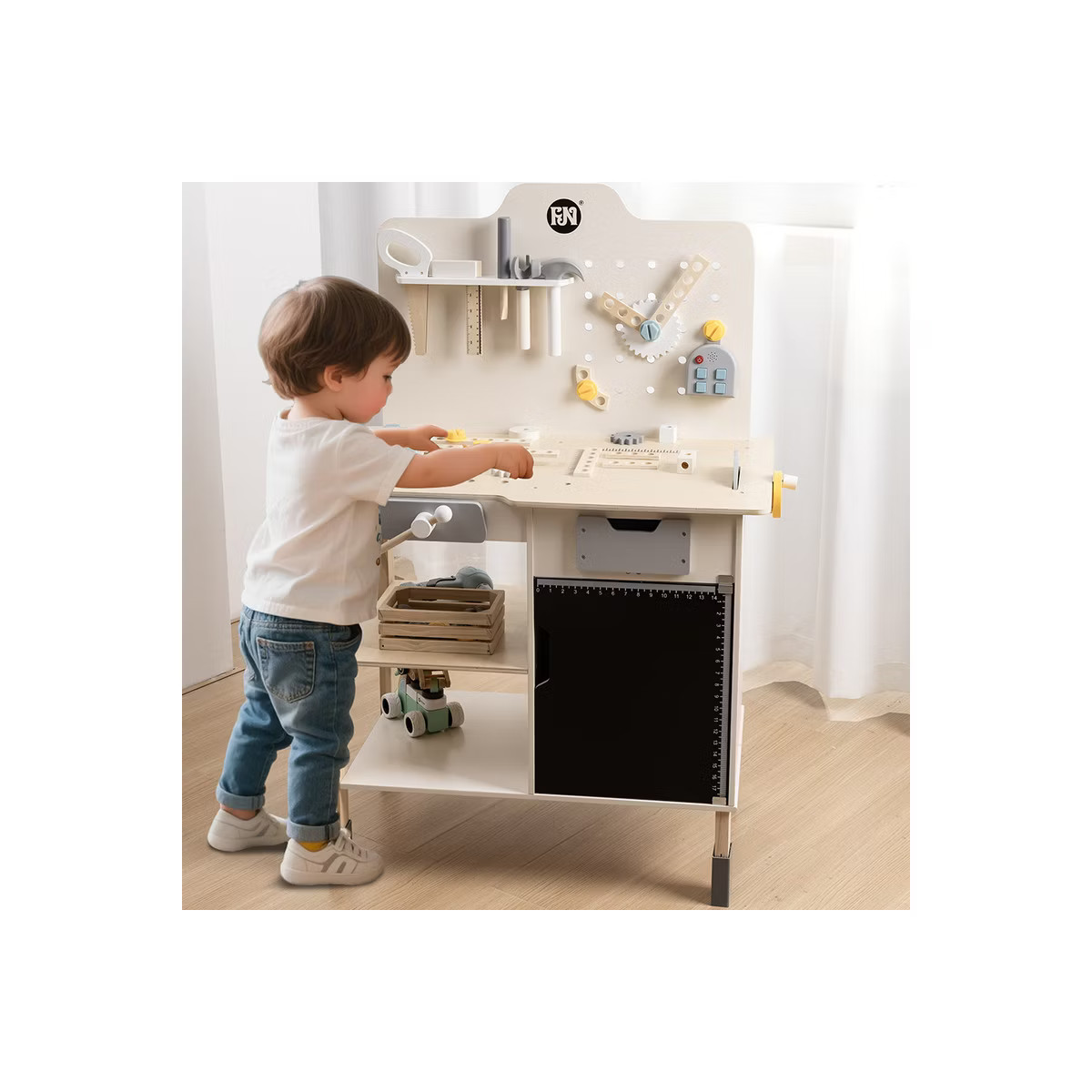 Freniland™ - Wooden Kids' Tool Bench Playset with 24 Accessories – Pretend Play Construction ... | Target