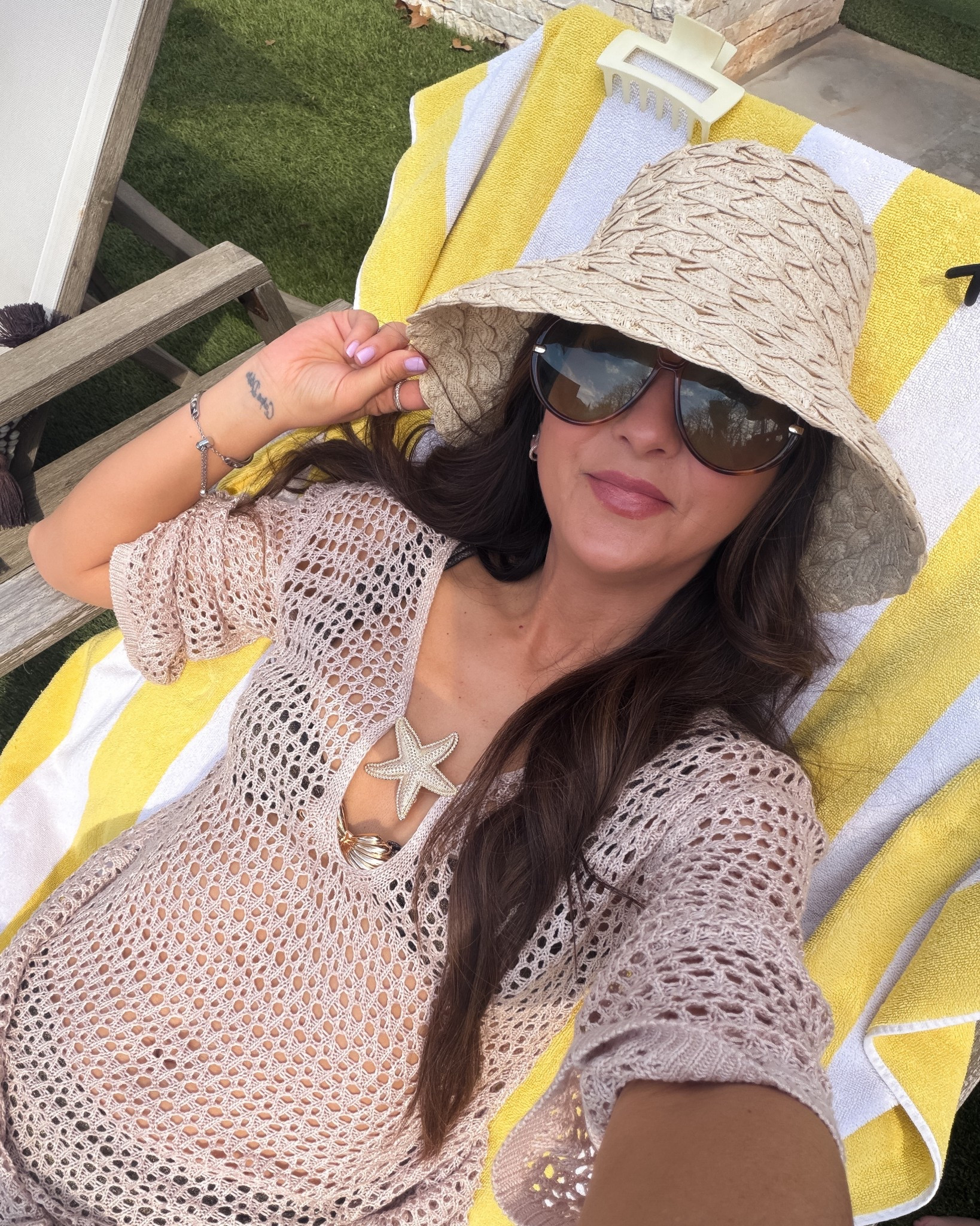 Summer hat + swim suit cover up