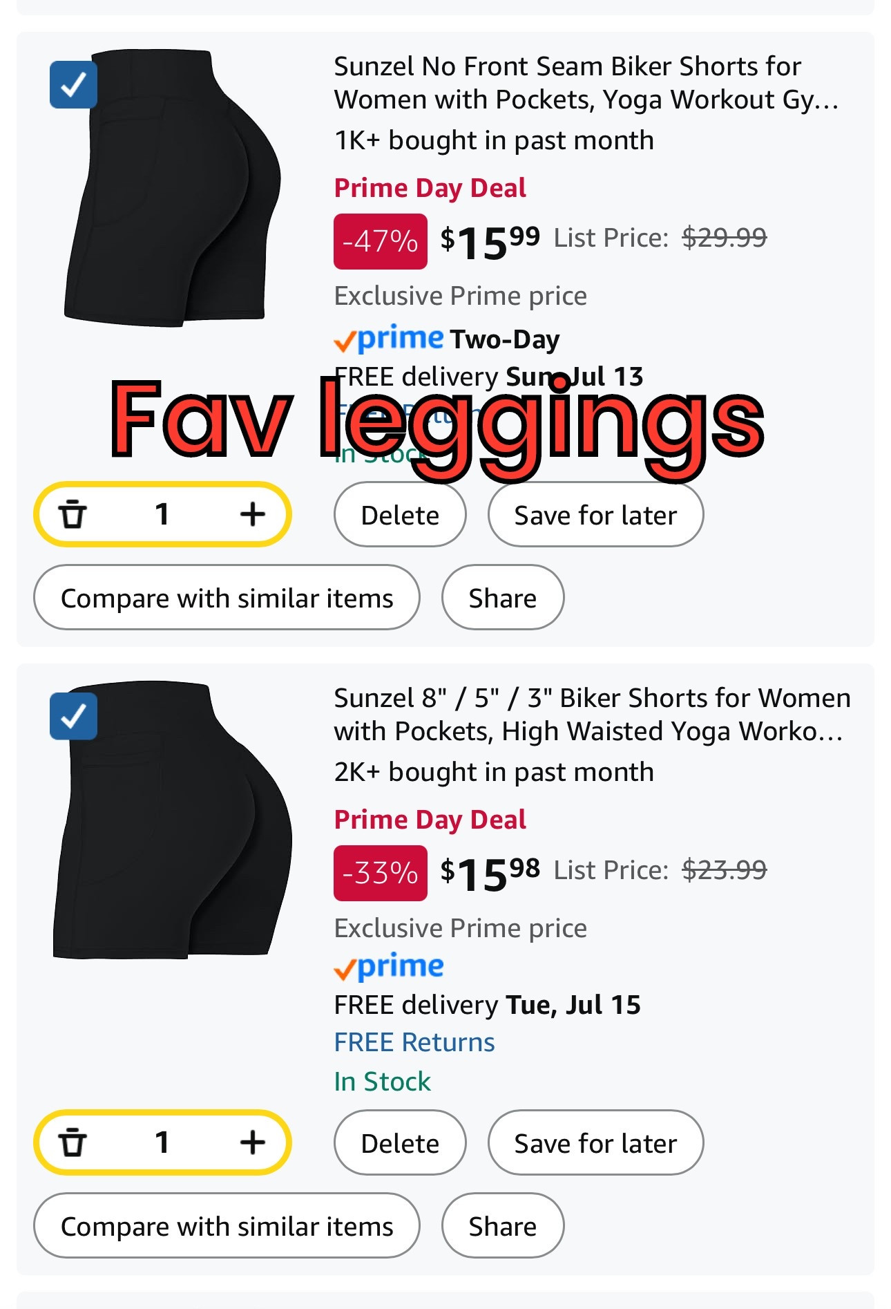 Absolutely favorite leggings brand! Such a good quality. I like the 5 inch and 8 inch #PrimeDay 

#LTKFindsUnder50 #LTKActive #LTKSaleAlert