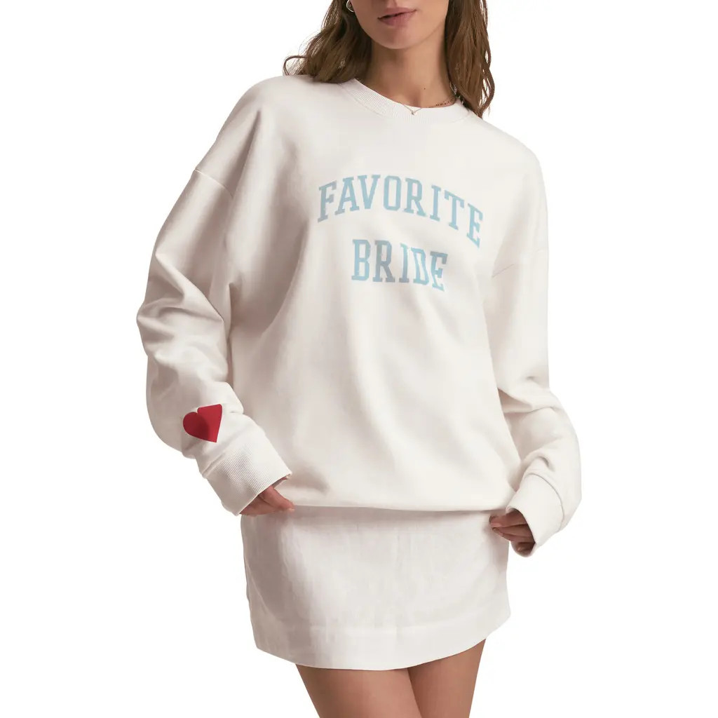 Favorite Daughter Favorite Bride Cotton Blend Sweatshirt in Bright White at Nordstrom, Size Small | Nordstrom