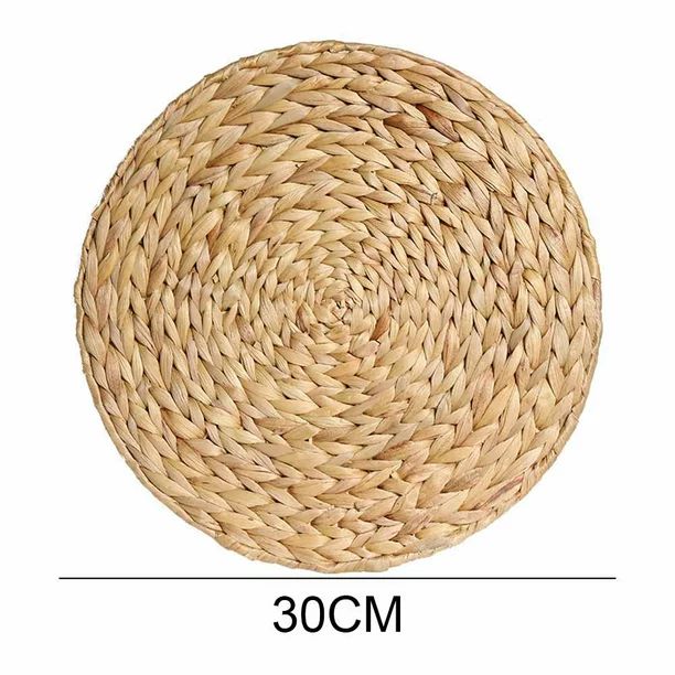 Cattail Straw Round Woven Placemats Rattan Table Mats Natural Straw Mat Braided Weave Placemats H... | Walmart (US)