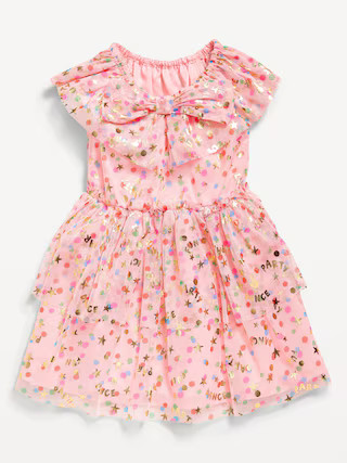 Flutter-Sleeve Tulle Tiered Dress for Toddler Girls | Old Navy (US)