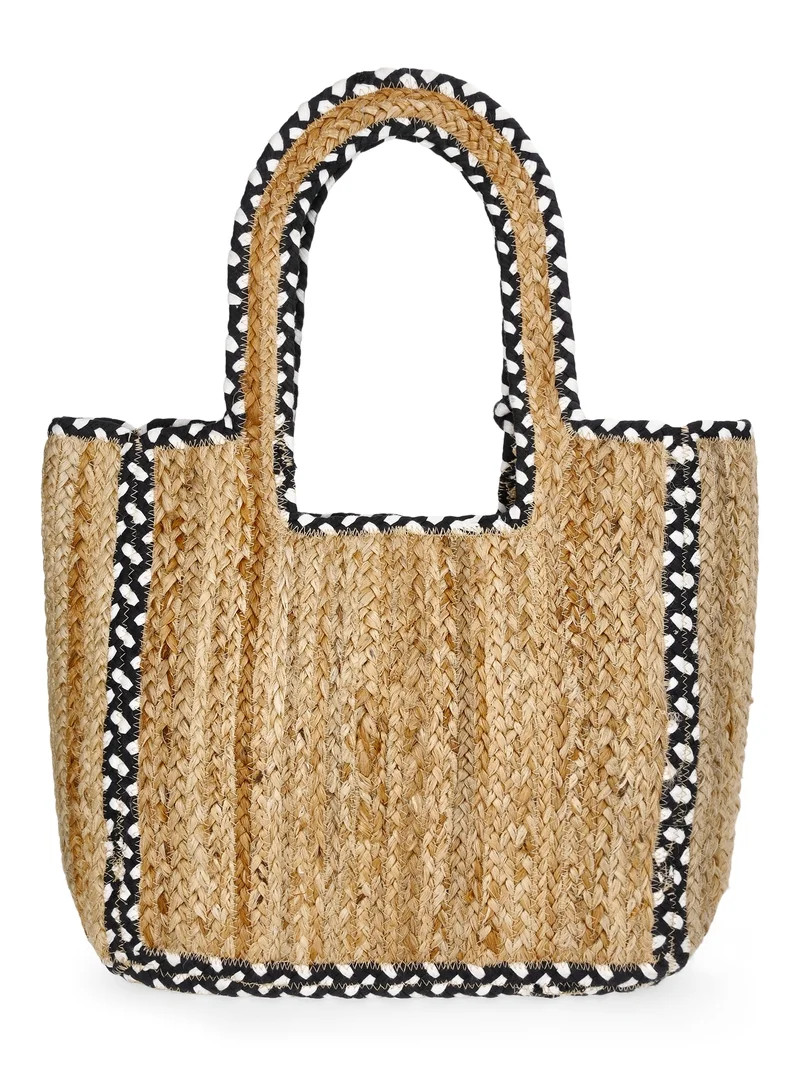 No Boundaries Women's Jute Tote, Black | Walmart (US)