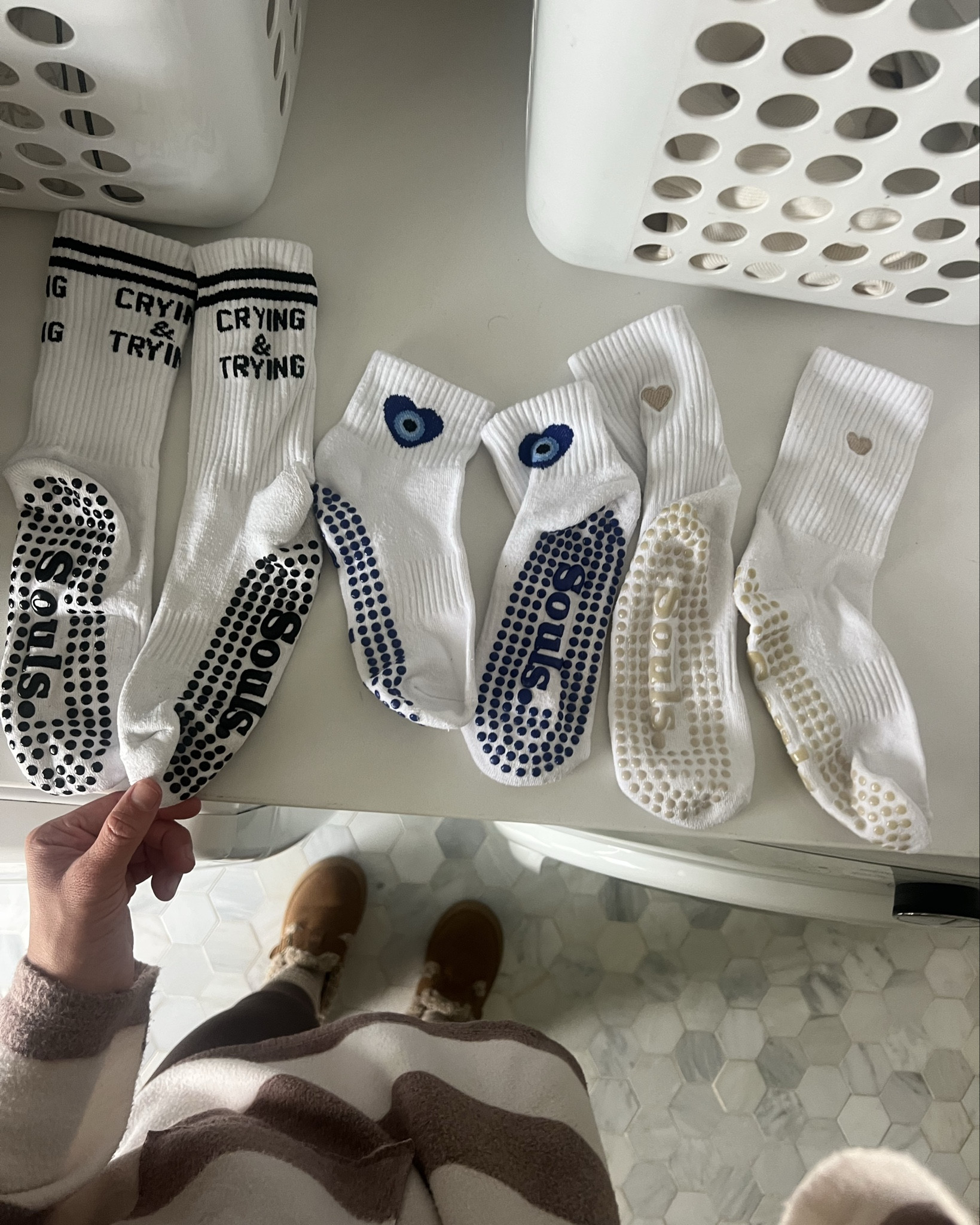 BEST PILATES SOCKS. I am obsessed with these Pilates socks. The grip on them is amazing. I’ve had mine for over a year now and they work just as well as the first time I got them. The quality is amazing and all the designs are so cute. If you need motivation to get in the gym, just buy these socks not to mention how affordable they are for the high-quality you’re getting. Like these last few four years and they’re only 20 bucks. That’s a steal.

#LTKActive #LTKSaleAlert #LTKFindsUnder50