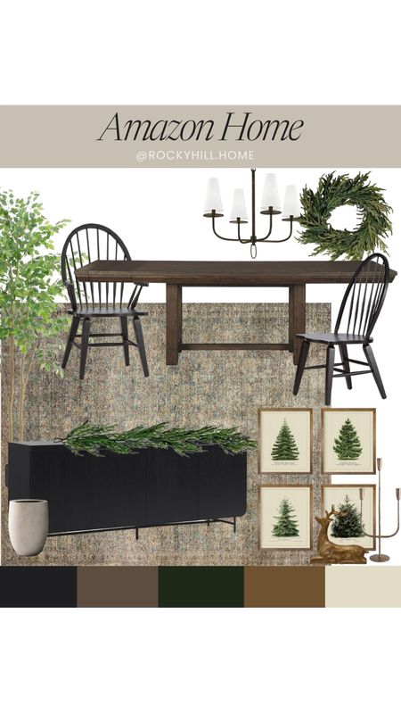Amazon Dining Room, Christmas dining room, affordable dining furniture, pine tree prints 

#LTKHoliday #LTKstyletip #LTKhome