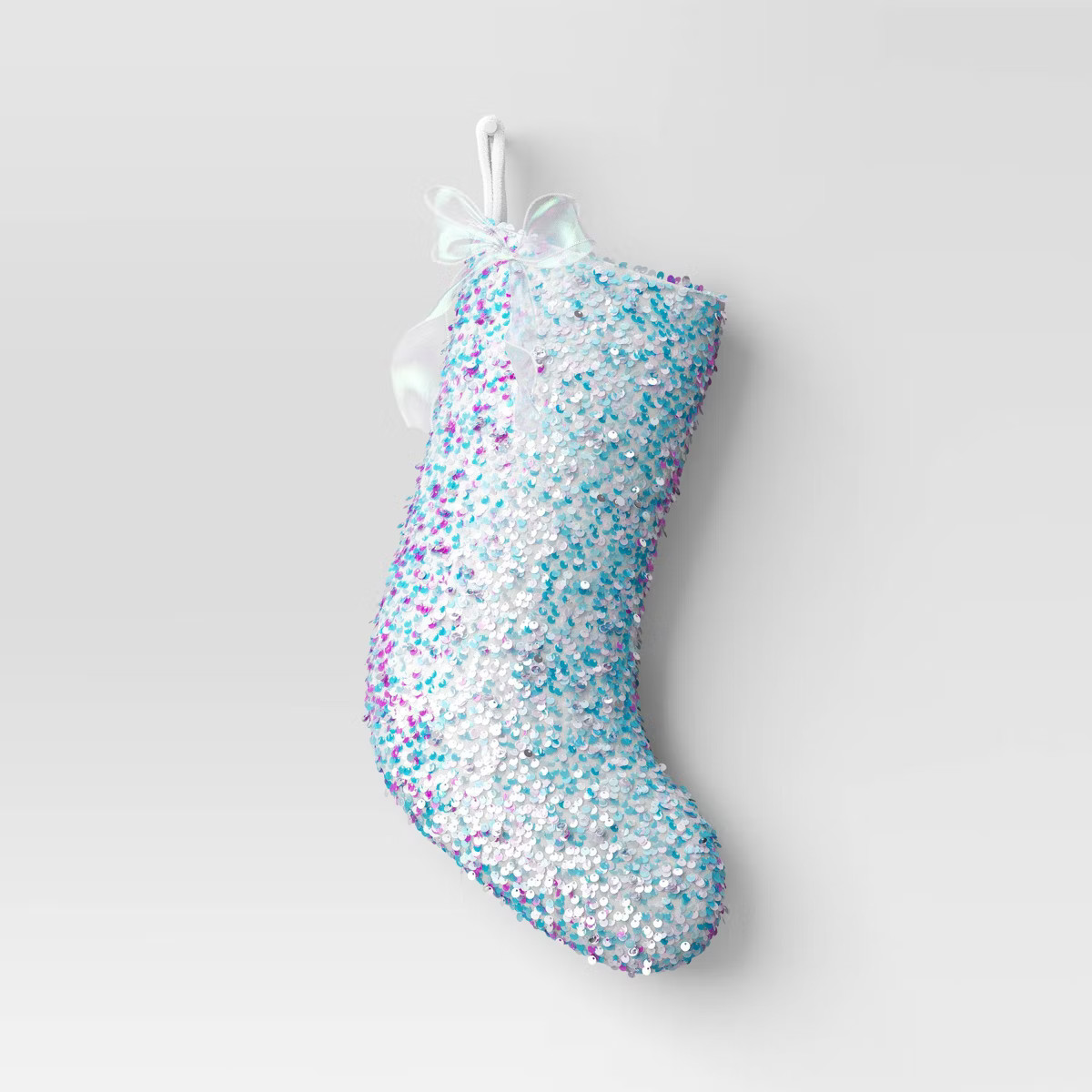 21" Christmas Iridescence Sequins Stocking with Bow - Wondershop™ | Target