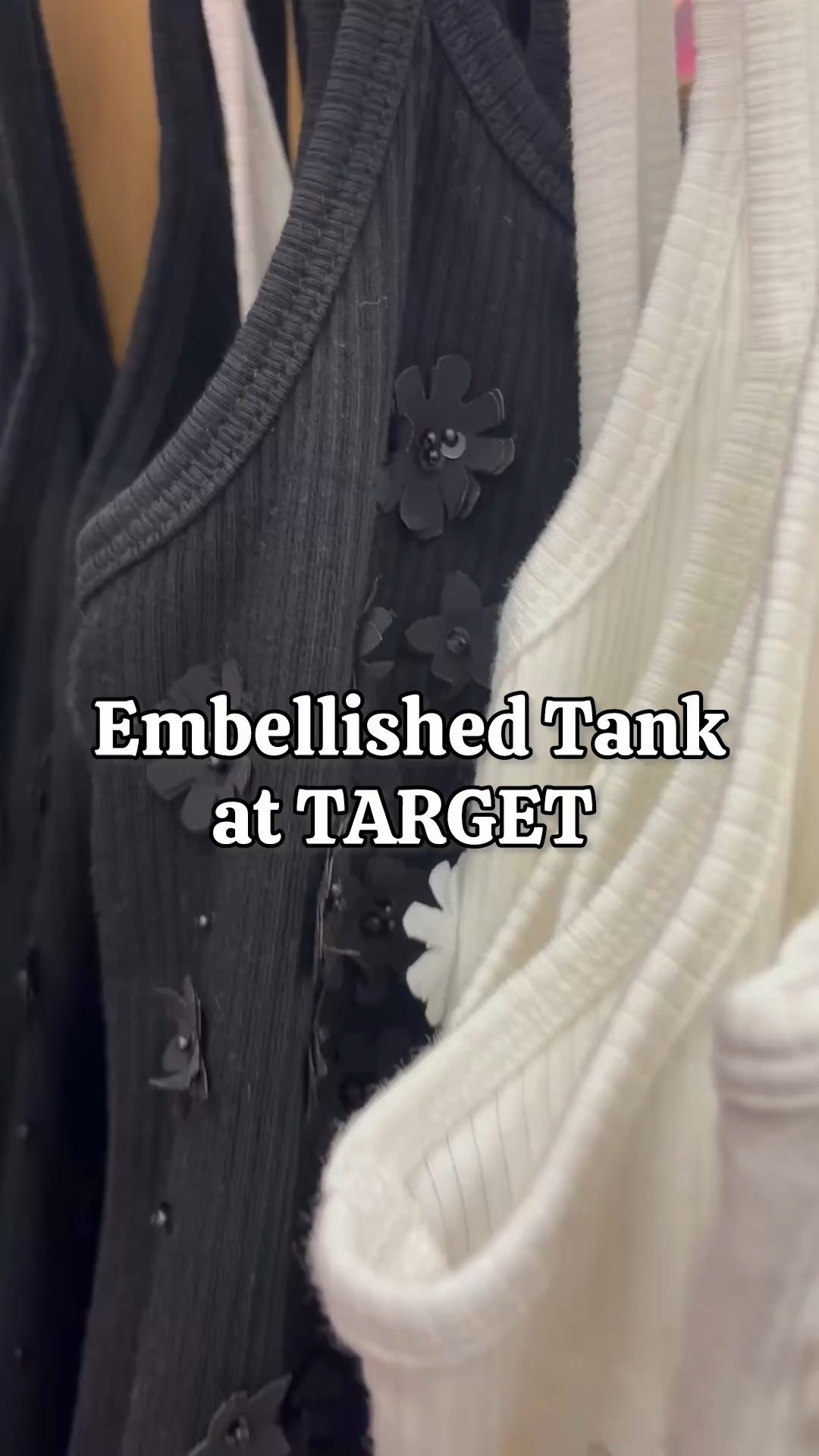 Cutie embellished tank at Target 🖤🤍 pair with denim jeans or shorts, add a blazer 

#LTKStyleTip #LTKFindsUnder50 #LTKWorkwear