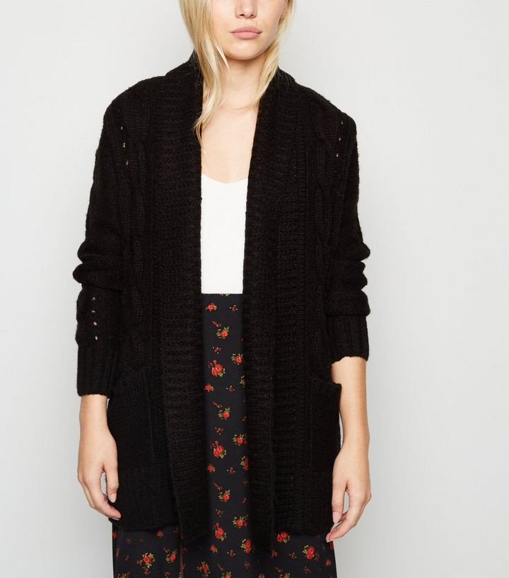 Petite Black Cable Knit Cardigan
						
						Add to Saved Items
						Remove from Saved Items
		... | New Look (UK)
