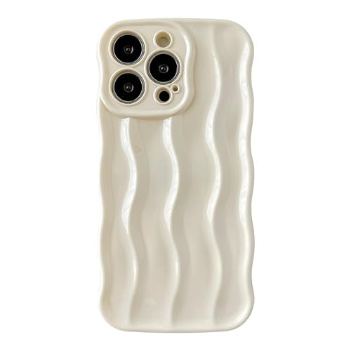 Caseative for iPhone 13 Pro Case,Water Ripple Pattern Curly Wave Frame Soft Phone Case (White) | Amazon (US)