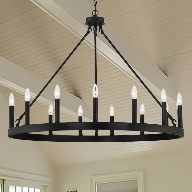 Finchley Dimmable Wagon Wheel Chandelier | Wayfair North America