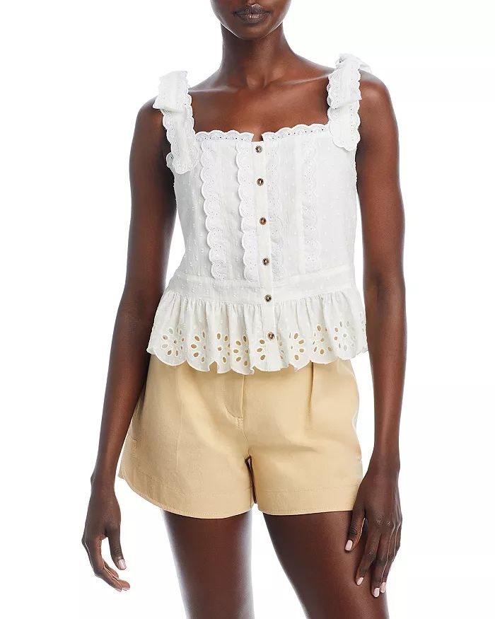 Cotton Scalloped Lace Blouse | Bloomingdale's (US)