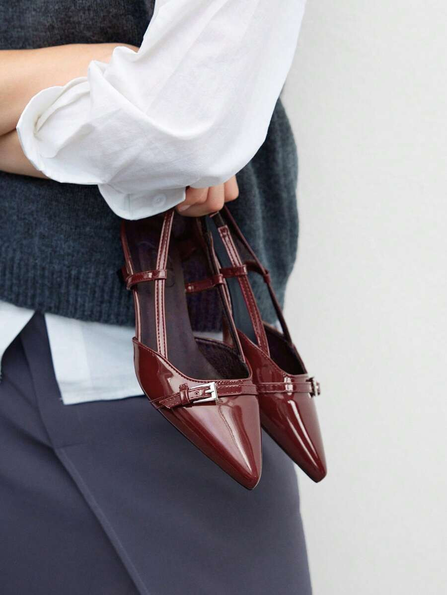 CUCCOO BIZCHIC Women's Fashion Hollow Out Embroidery Chunky Heels Pumps | SHEIN