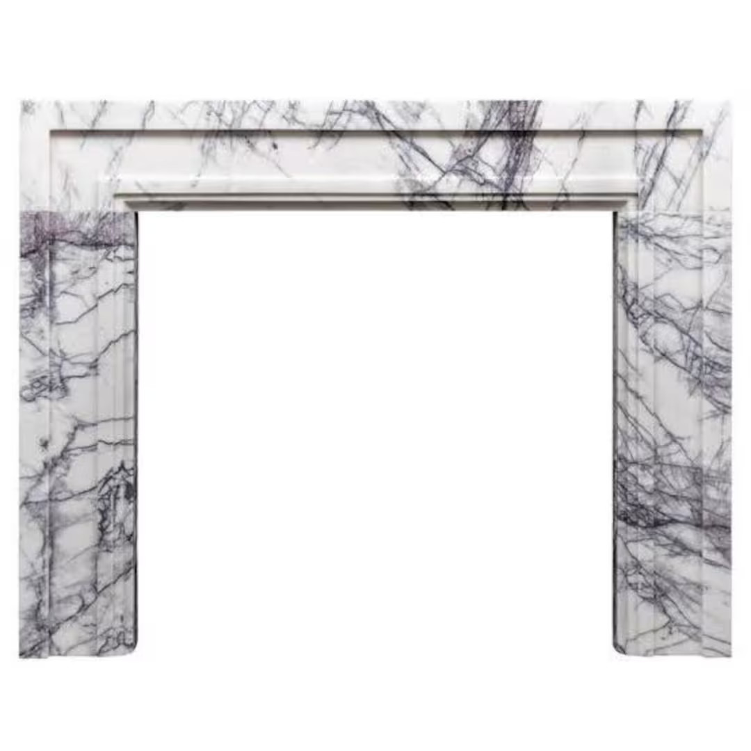 Modern Style Marble FIREPLACE Surround Lilac Marble Fireplace Mantel Contemporary Home Fireplace ... | Etsy (US)