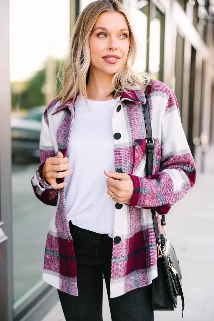 Be Your Best Self Burgundy Red Plaid Shacket | The Mint Julep Boutique