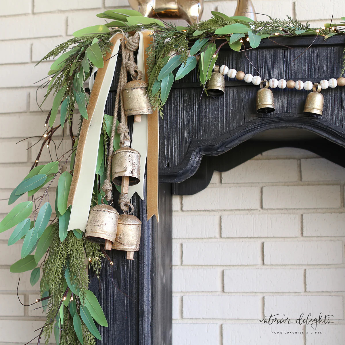 4 Rustic Iron Bells on Rope | Interior Delights