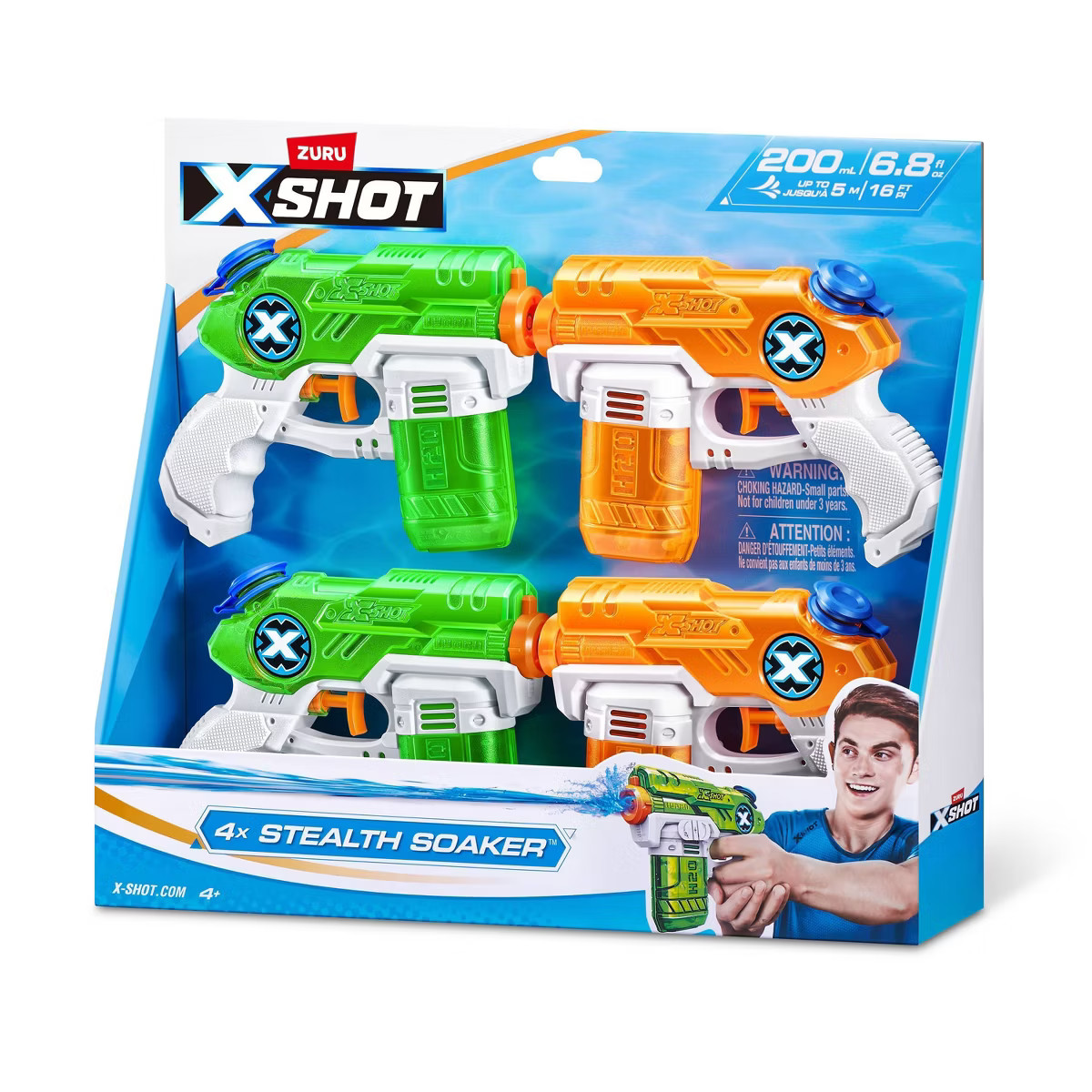 XSHOT Water Stealth Soaker 4pk Water Blasters by ZURU | Target