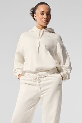 Alo YogaÂ® | Accolade Hoodie in Ivory White, Size: XL | Alo Yoga