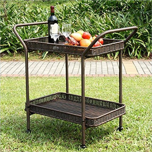 Jeco Espresso Wicker Serving Cart | Amazon (US)