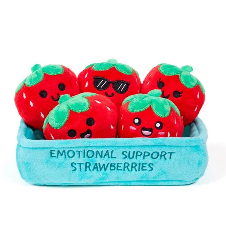 Emotional Support Strawberries, 5 Food Plush Toys with Carrying Basket by Emotional Support Pals, Cutest Vday Gifts for Kids and Friends | Walmart (US)