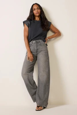 PAIGE Women's Arellia 32' Wide Leg Jean, Size 27, Fairfaxash Grey | Evereve