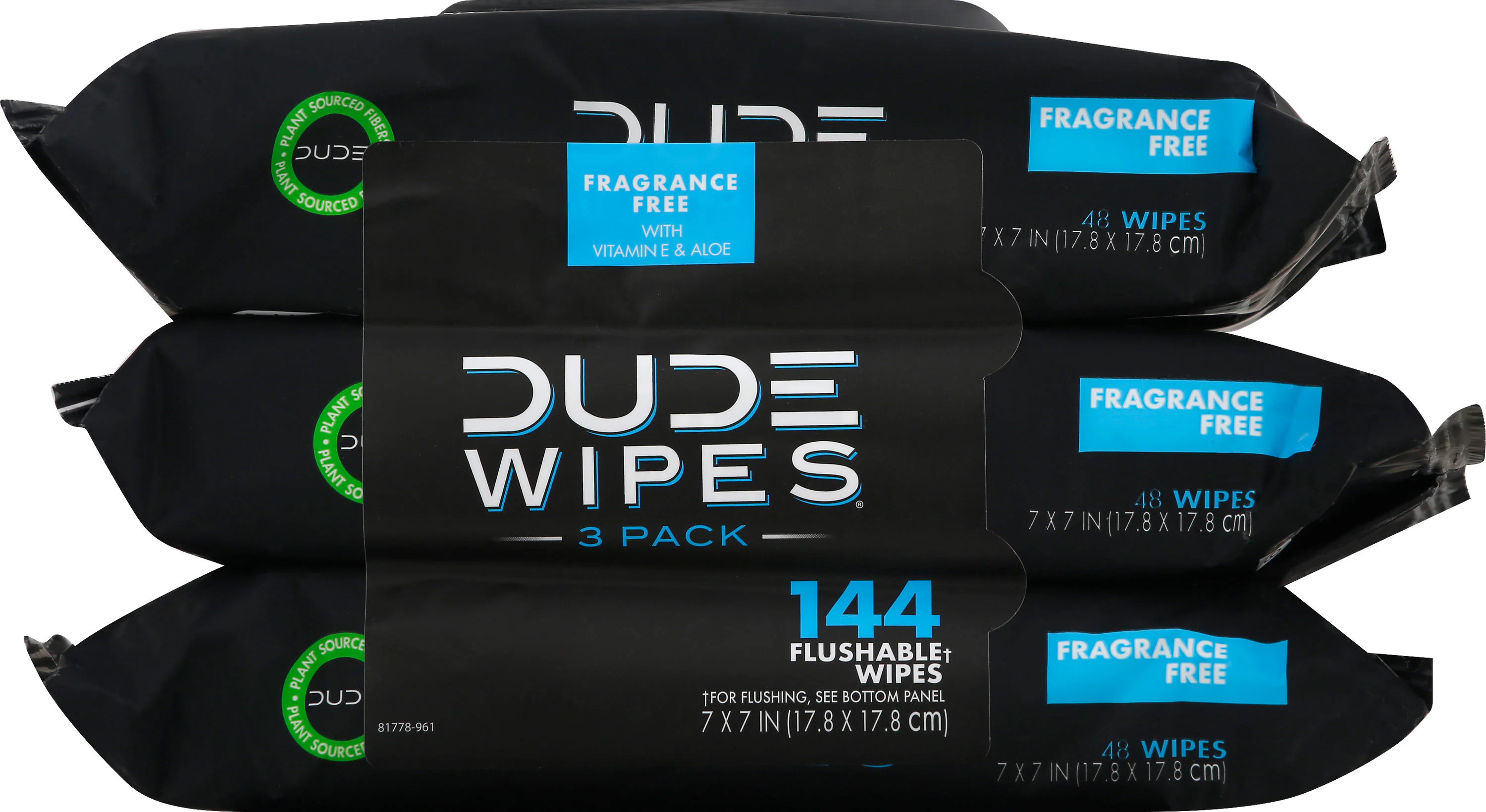 DUDE WIPES Dude Wipes 3-Pack 144 -Pack Natural fiber blend Flushable wipe in White | DW-CE-3 | Lowe's