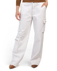 High Rise Wide Leg Cargo Jeans With Contrast Stitching | Juniors | Marshalls | Marshalls