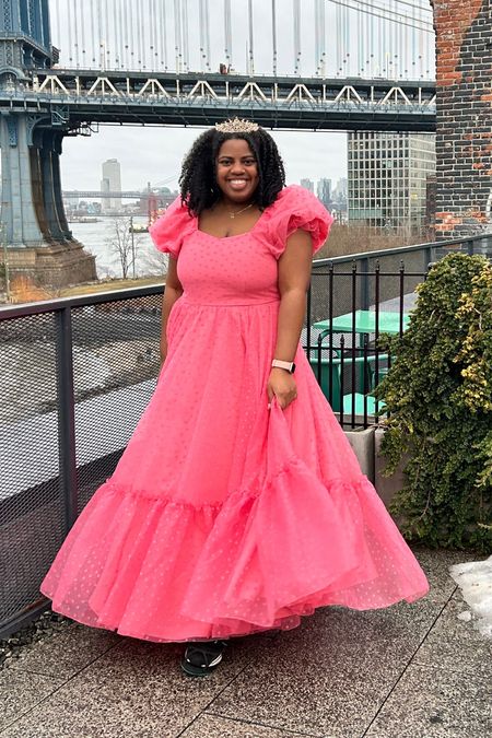 The pretty birthday dress you ever did see 🥹. Felt like a QUEEN in the dress which features puff sleeves, a tiered skirt, and mini hearts all over it 👑💕. 

#LTKmidsize