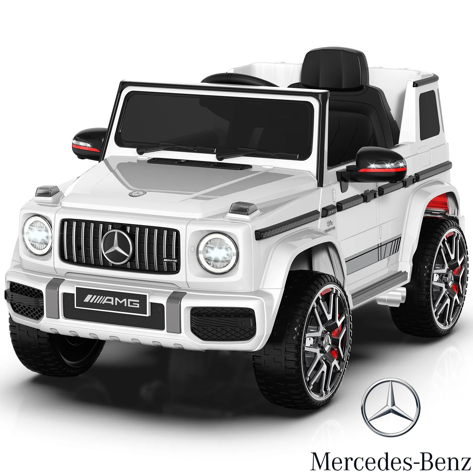 12V Mercedes-Benz G63 Licensed Powered Ride on Car with Remote Control, Voice Prompt for Low Batt... | Walmart (US)