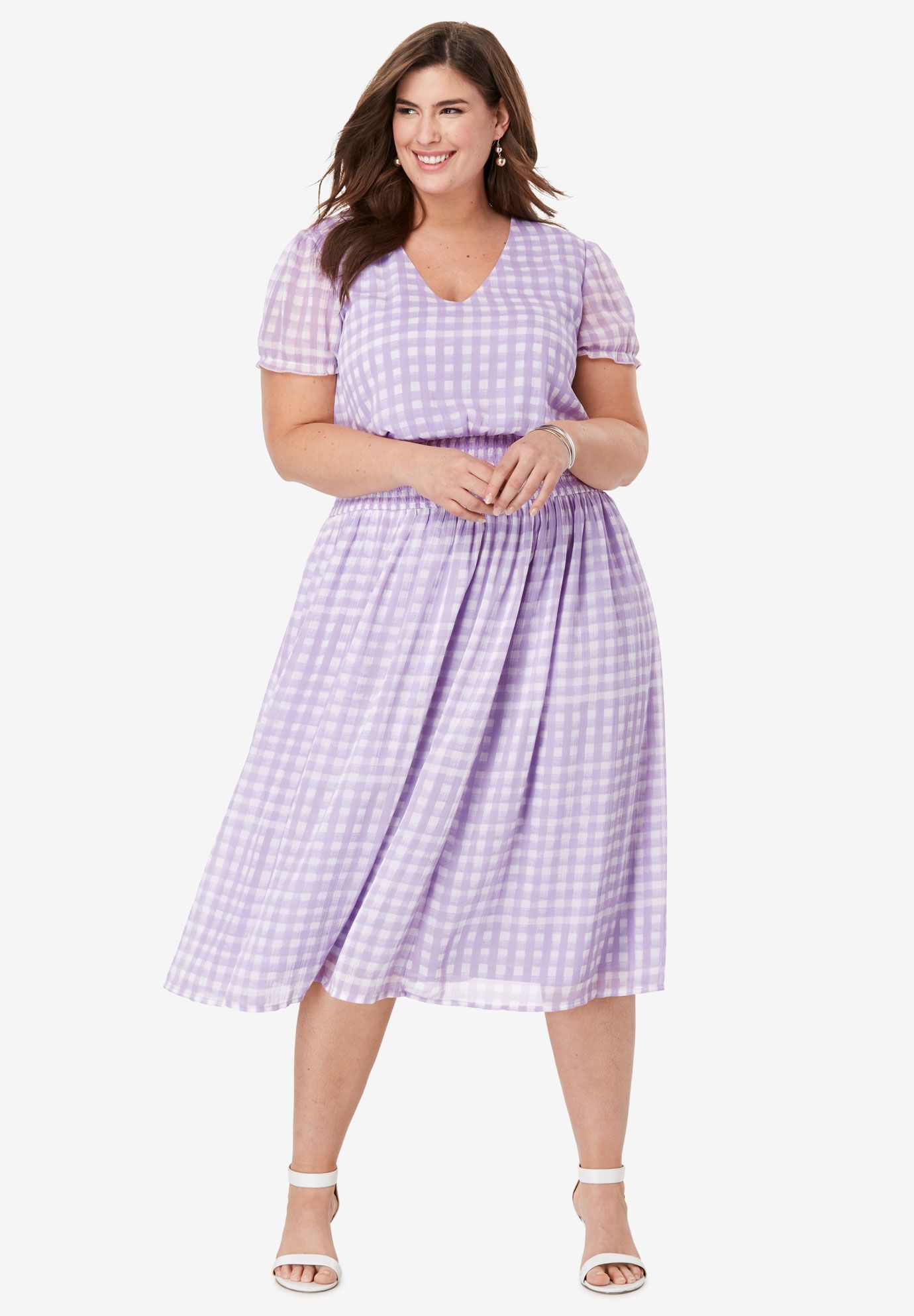 Smocked Midi Dress | Jessica London