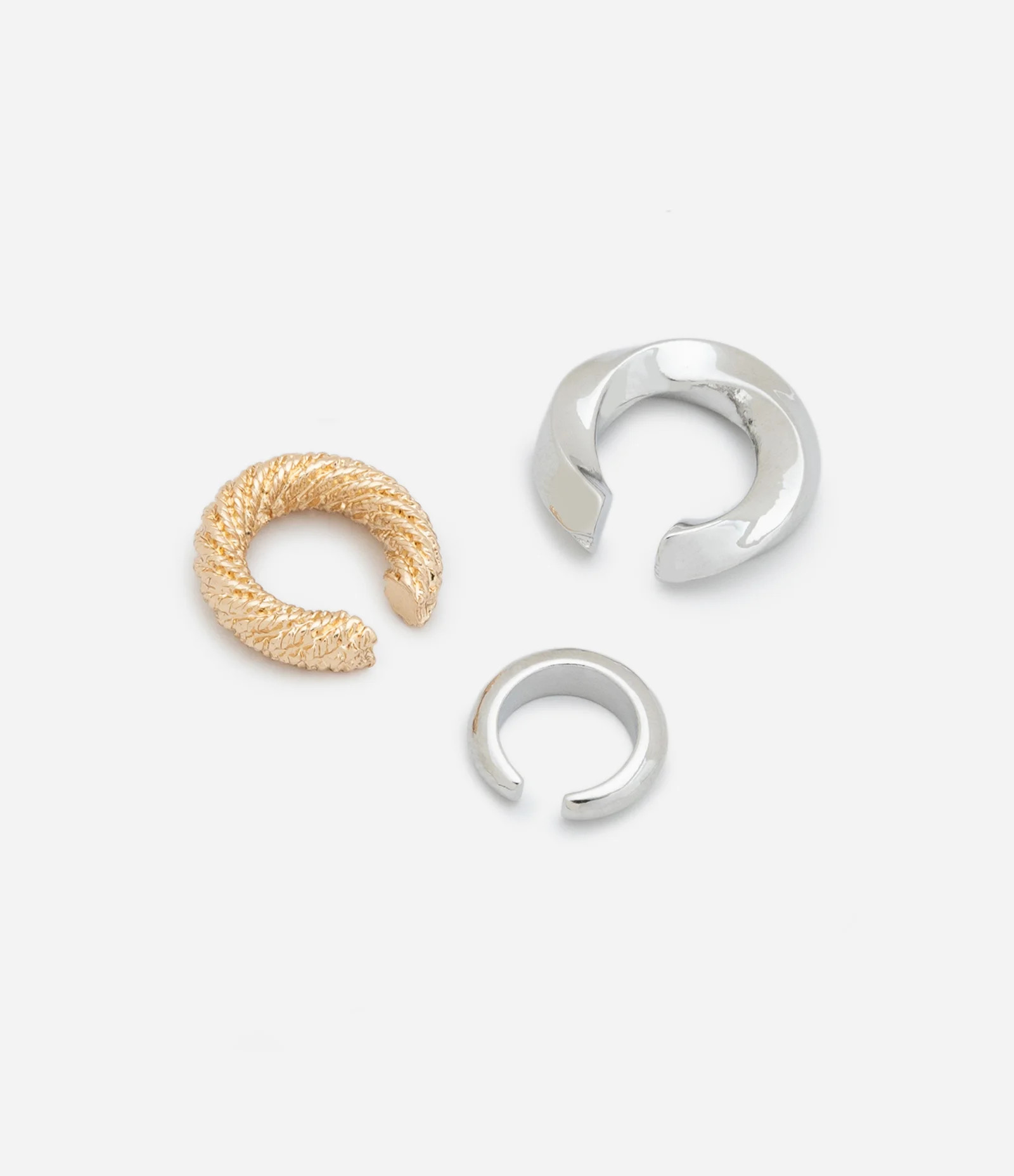 Kit 03 Piercings em Metal com Efeito Bold Dourado/Prata - Lojas Renner | Renner (BR)