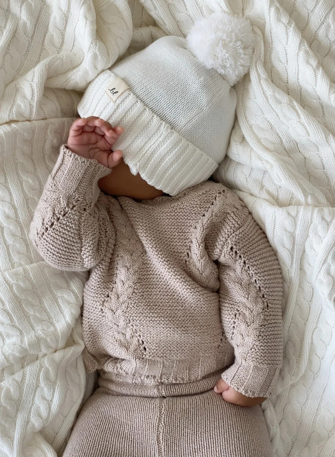Luna + Luca Chunky Knit Sweater - Heather Beige | Luna + Luca