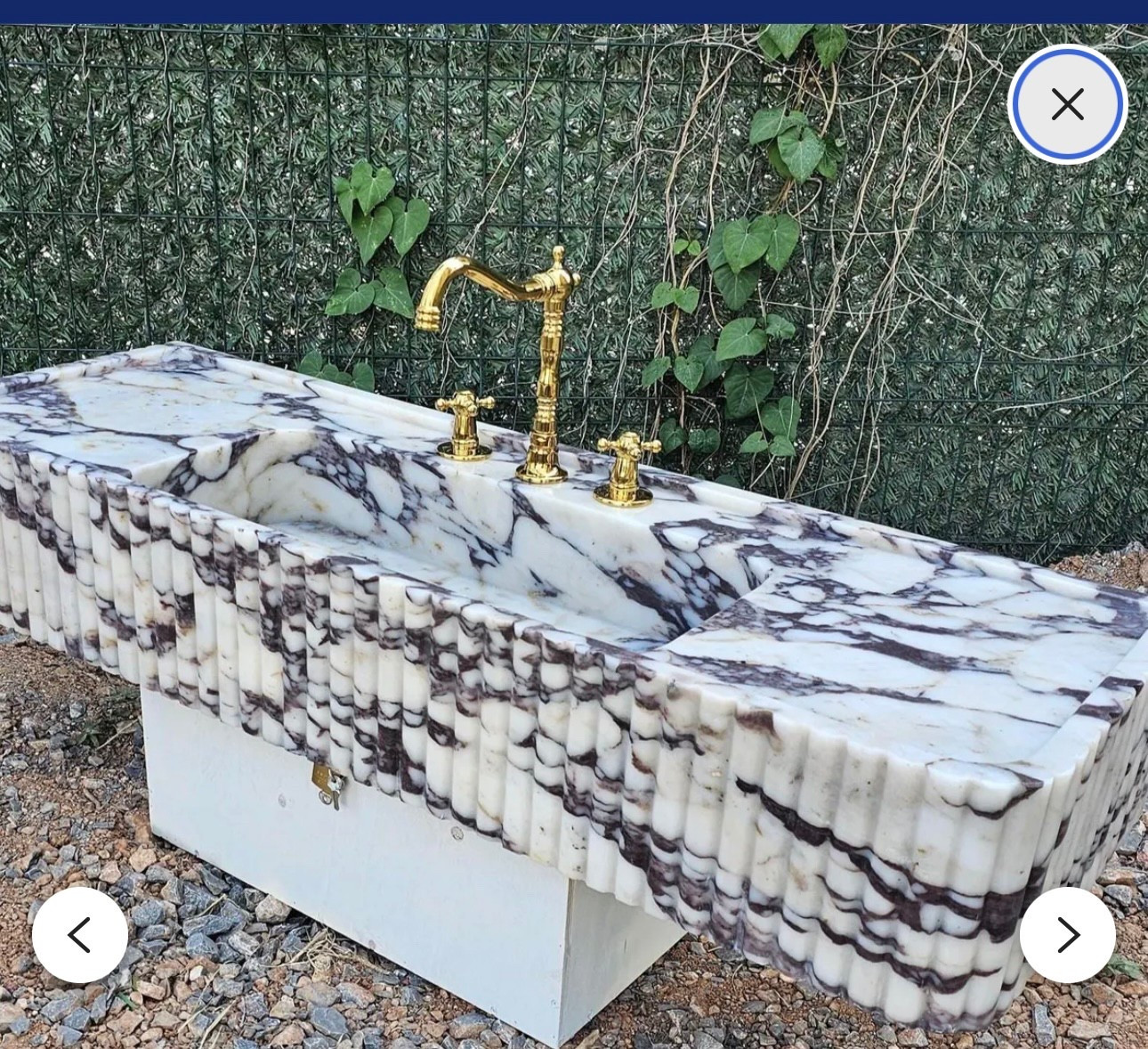Our marble sink from Etsy 