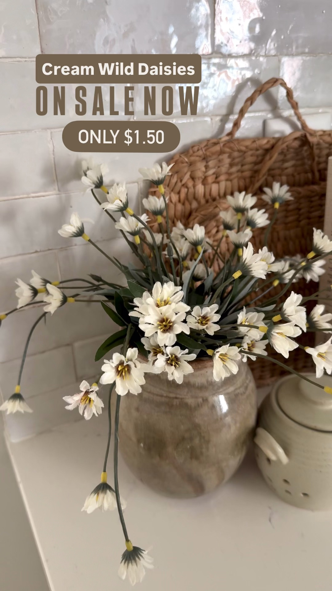 Spring florals | kitchen decor | kitchen counter decor | cream daisies | Michaels 

#LTKSaleAlert #LTKHome
