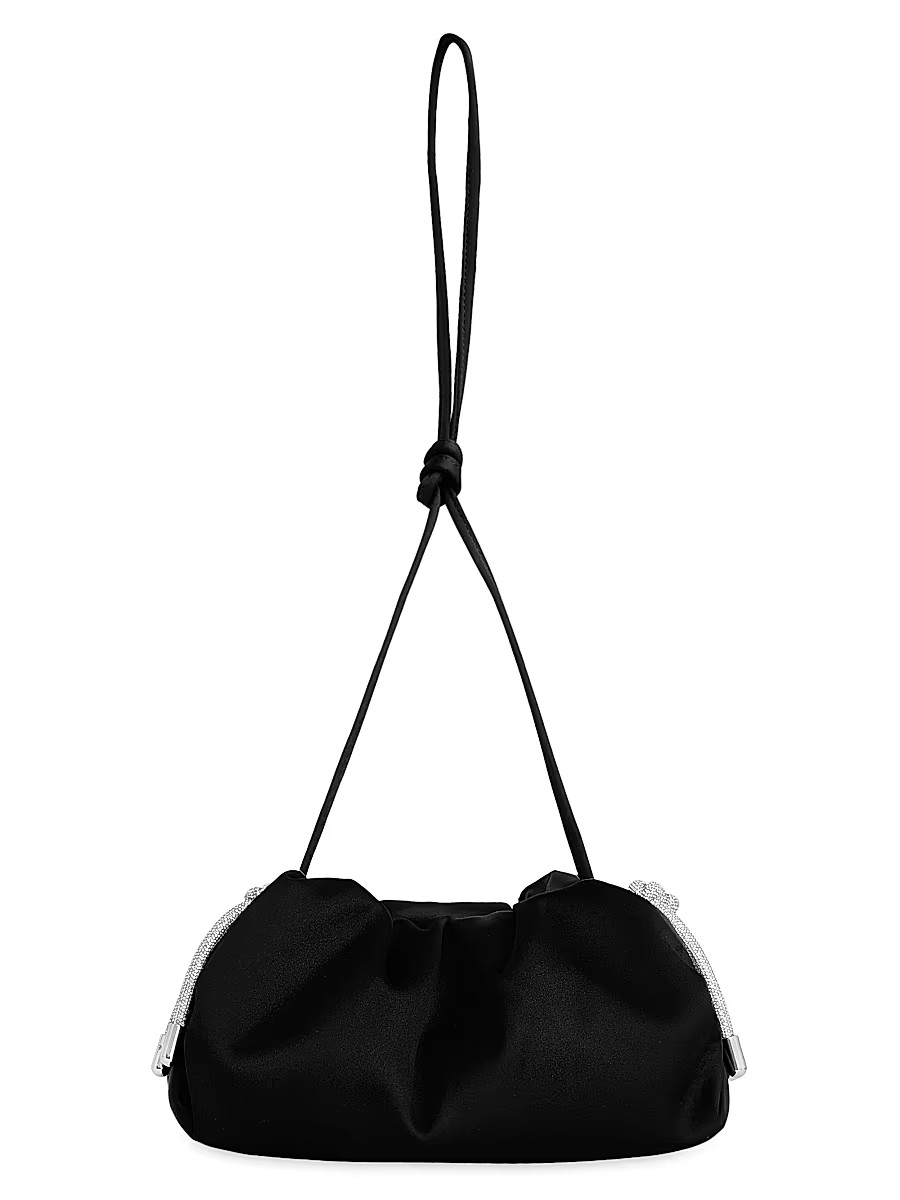 Women's Tied Up Crystal-Embellished Pouch - Black | Saks Fifth Avenue