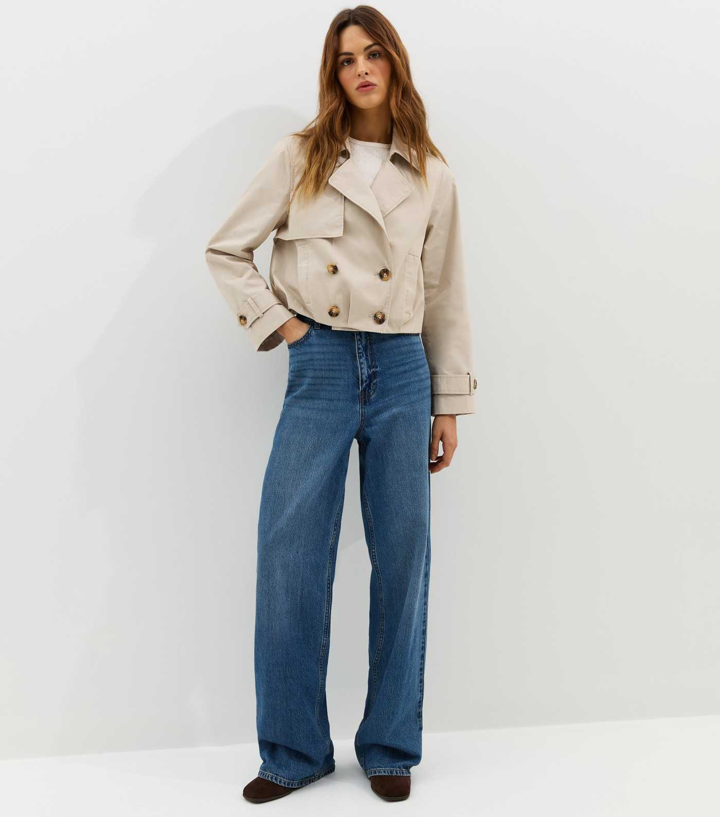 Stone Cropped Trench Mac Jacket | New Look | New Look (UK)