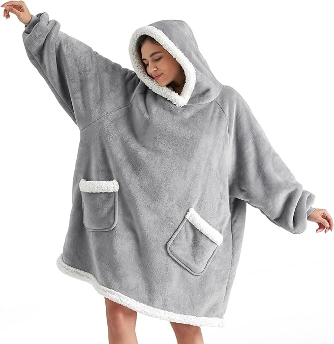 Bedsure Blanket Hoodie, Wearable Blanket for Adults & Kids as Gifts for Women Men, Birthday Gifts... | Amazon (US)