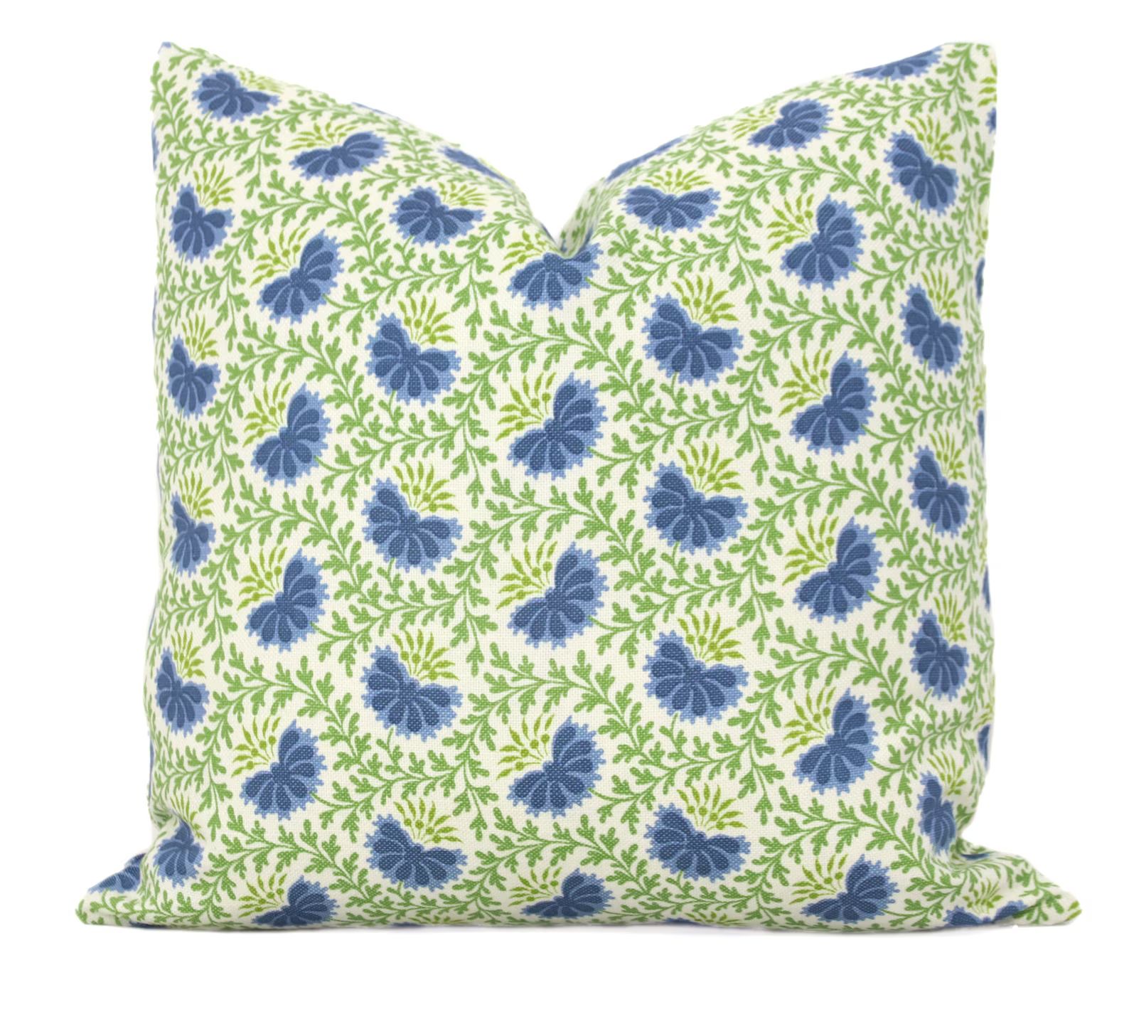 Sister Parish Vreeland Green and Blue Decorative Pillow Cover  18x18, 20x20, 22x22, Eurosham or l... | Etsy (US)