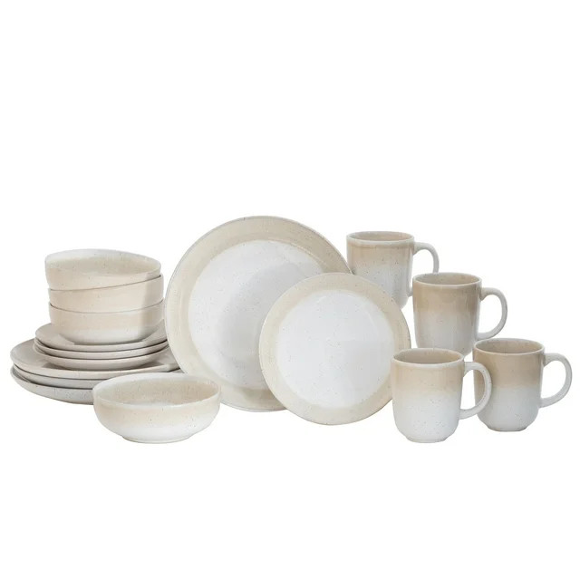 Better Homes & Gardens Sorrell Beige Reactive Stoneware 16 Piece Dinnerware Set | Walmart (US)
