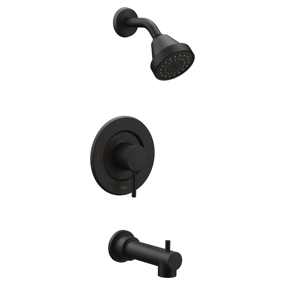 MOEN Align Single-Handle Posi-Temp Eco-Performance Tub and Shower Faucet Trim Kit in Matte Black ... | The Home Depot